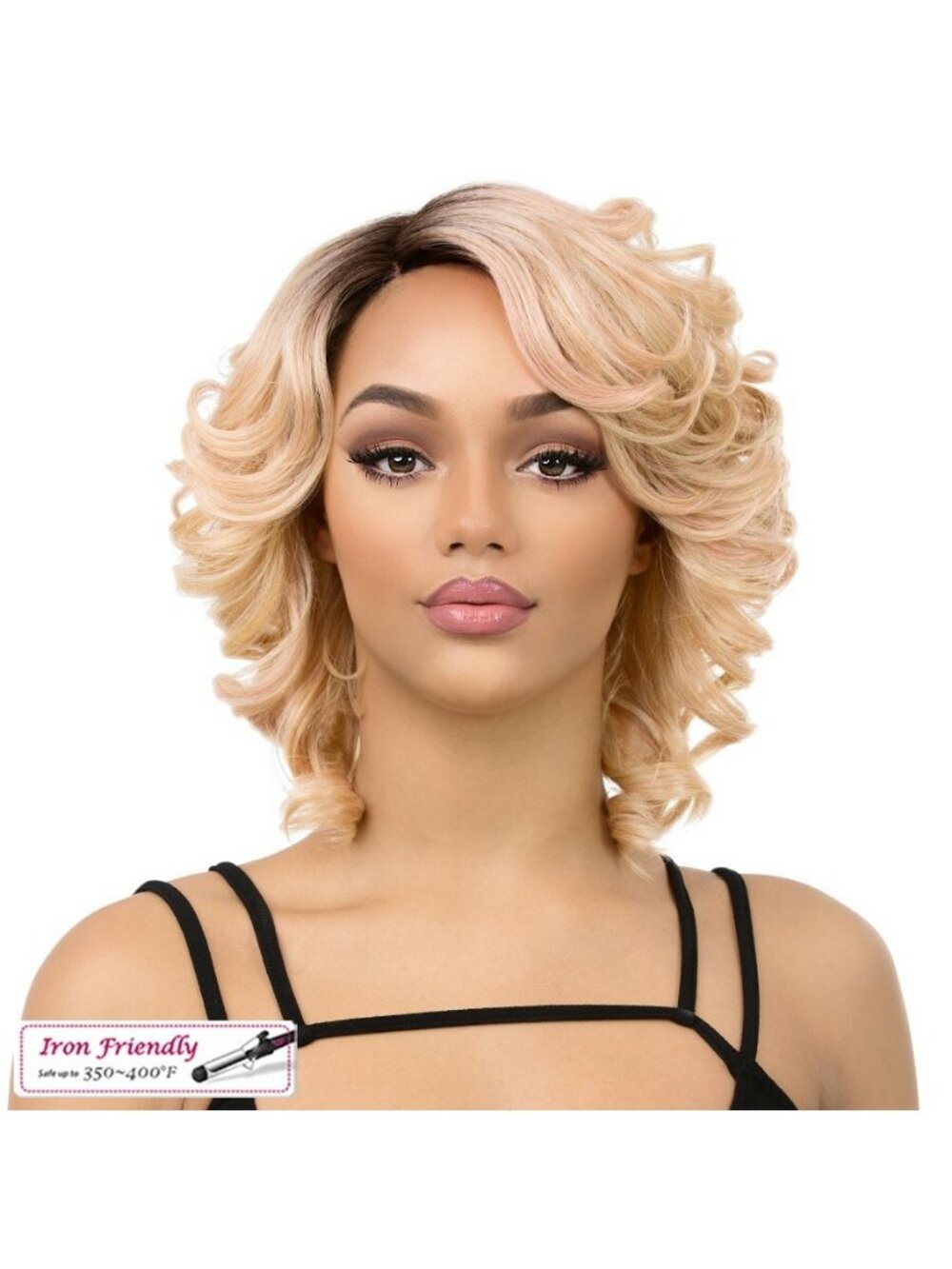 MAGIC - IT'S A WIG SYNTHETIC HAIR FULL WIG SHORT CURLY SIDE PART